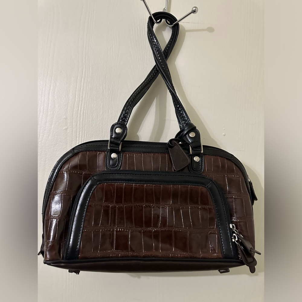 M.C. Brown Croc Inspired Handbag - Picture 7 of 14